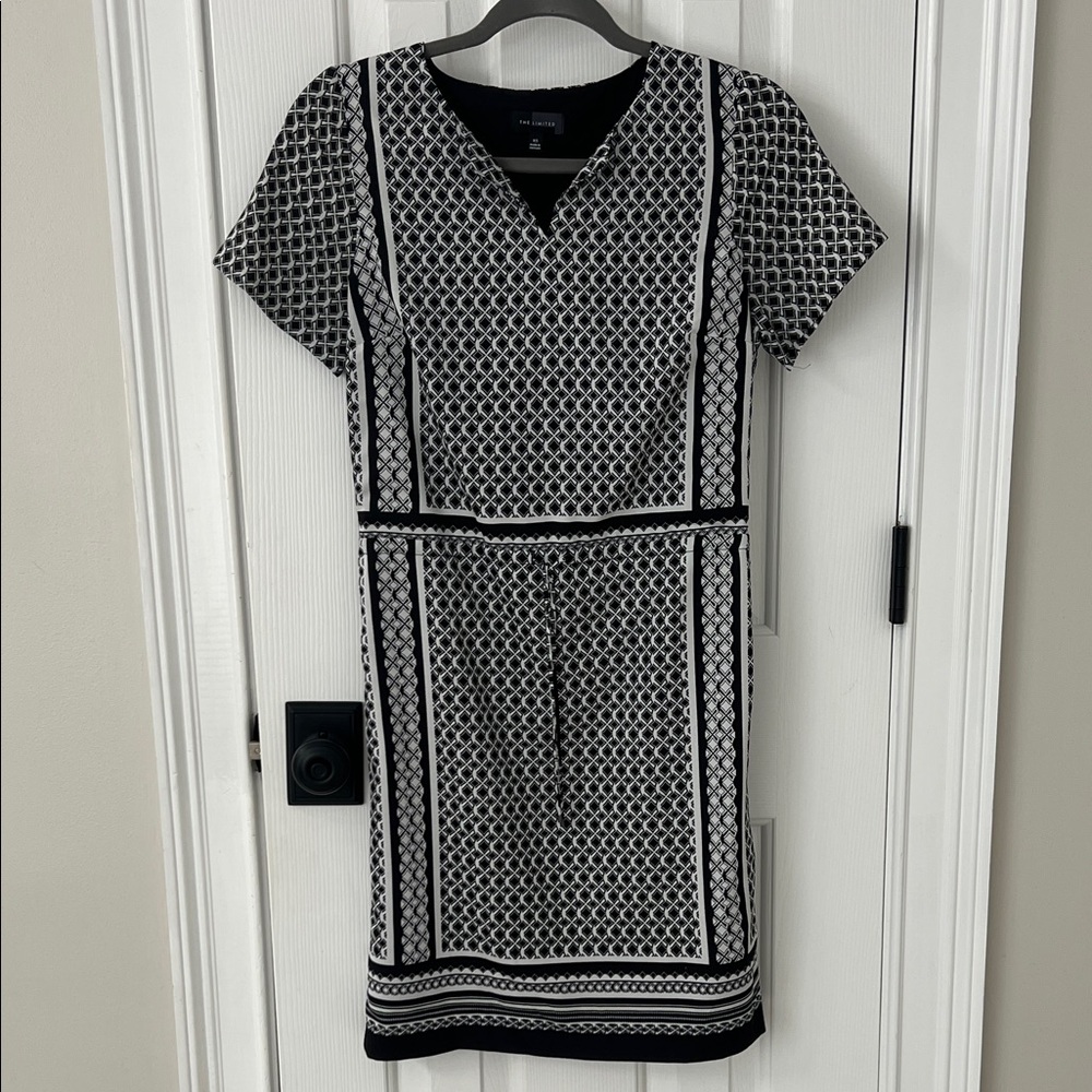 The Limited Black and White Patterned Mini Dress